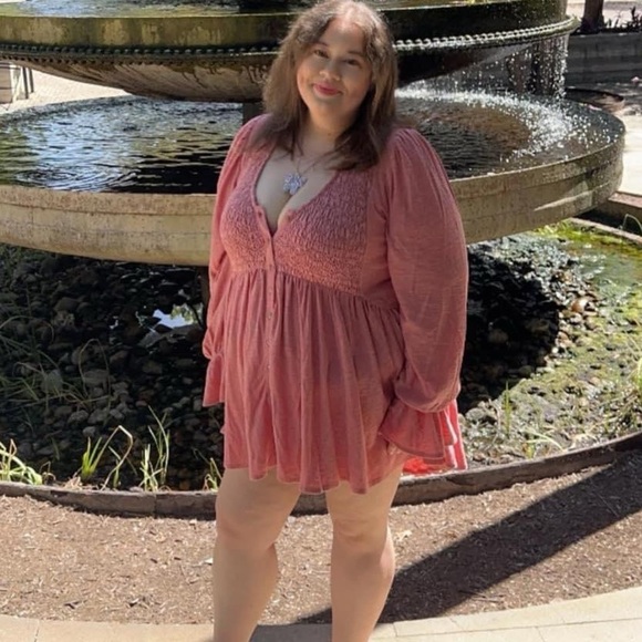 Revolve Free People Don’t Call Me Baby Rosie Oversized ButtonUp Longsleeve Dress - Picture 4 of 11